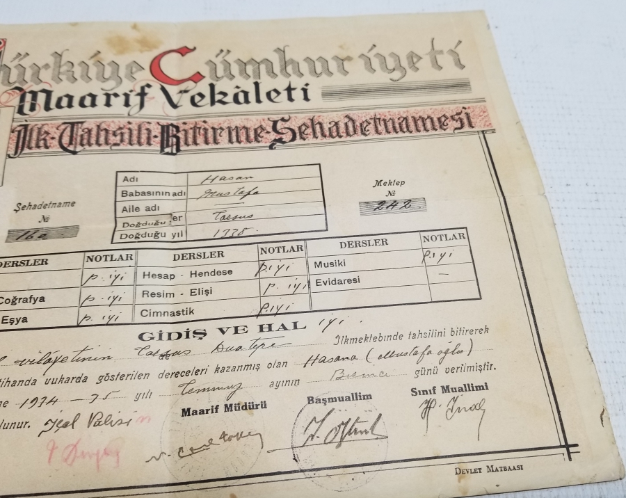 ANTİKA İLKOKUL DİPLOMASI