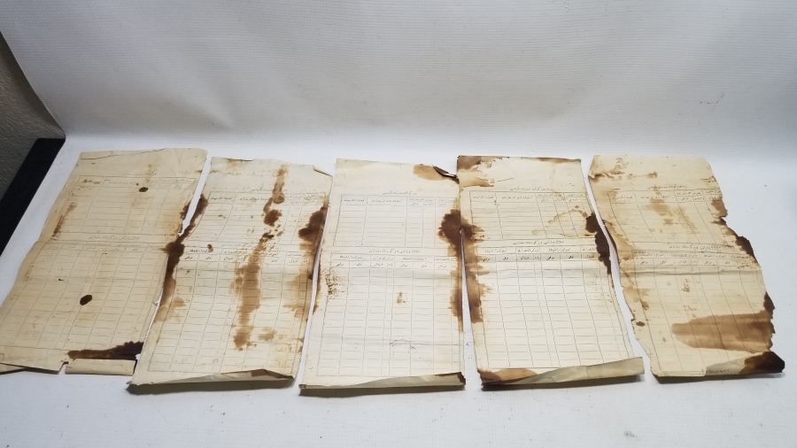 ORİJİNAL PULLARIYLA OSMANLI DÖNEMİ 5 ADET OSMANLI MAKBUZ