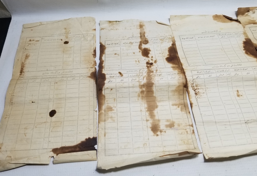 ORİJİNAL PULLARIYLA OSMANLI DÖNEMİ 5 ADET OSMANLI MAKBUZ