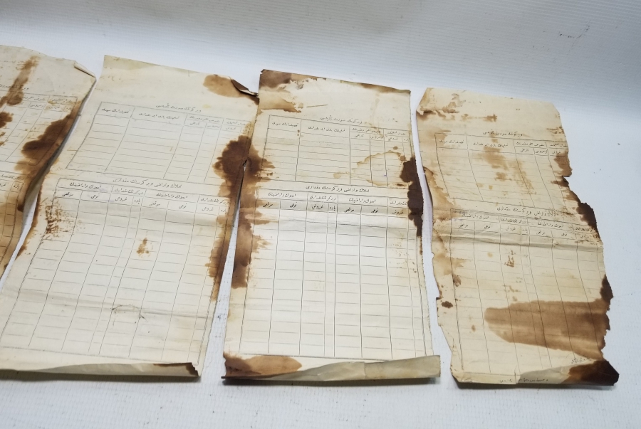 ORİJİNAL PULLARIYLA OSMANLI DÖNEMİ 5 ADET OSMANLI MAKBUZ