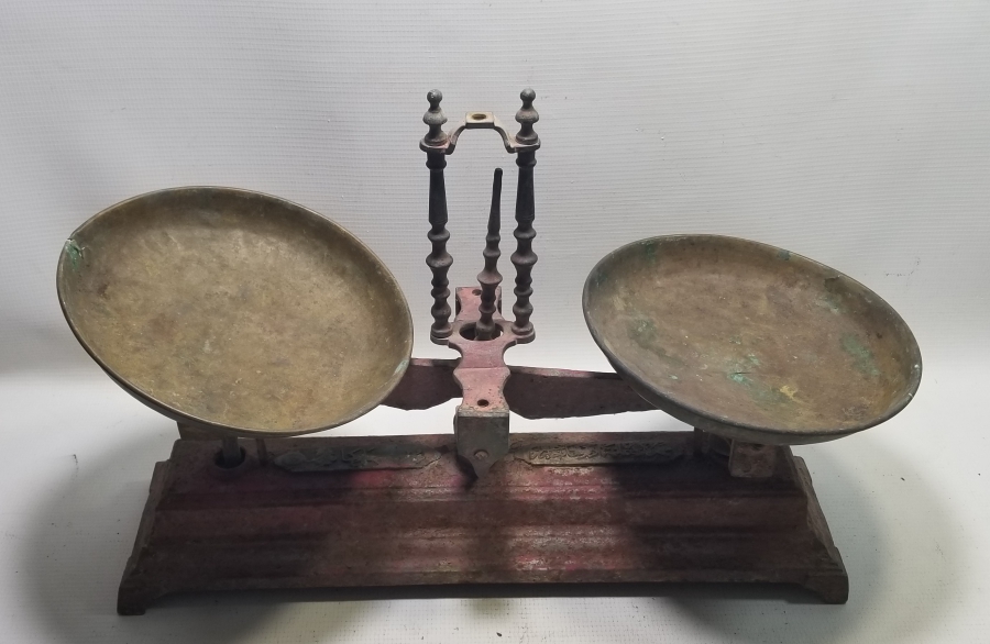 ÜZERİ OSMANLICA YAZILI OSMANLI DÖNEMİ NADİR TİPTE TERAZİ