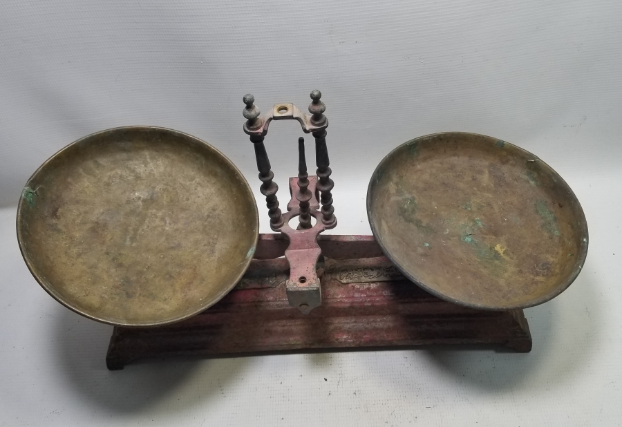 ÜZERİ OSMANLICA YAZILI OSMANLI DÖNEMİ NADİR TİPTE TERAZİ