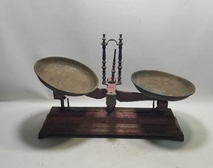 ÜZERİ OSMANLICA YAZILI OSMANLI DÖNEMİ NADİR TİPTE TERAZİ