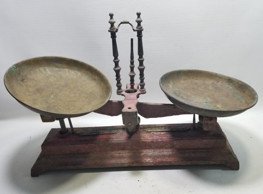 ÜZERİ OSMANLICA YAZILI OSMANLI DÖNEMİ NADİR TİPTE TERAZİ