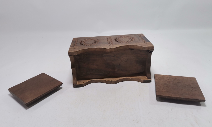 OSMANLI DÖNEMİ AHŞAP ÇİFT GÖZLÜ KAHVE KUTUSU