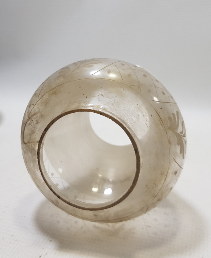 KRİSTAL KESME İŞÇİLİKLİ NADİR TİPTE OSMANLI DÖNEMİ GAZ LAMBASI BACASI