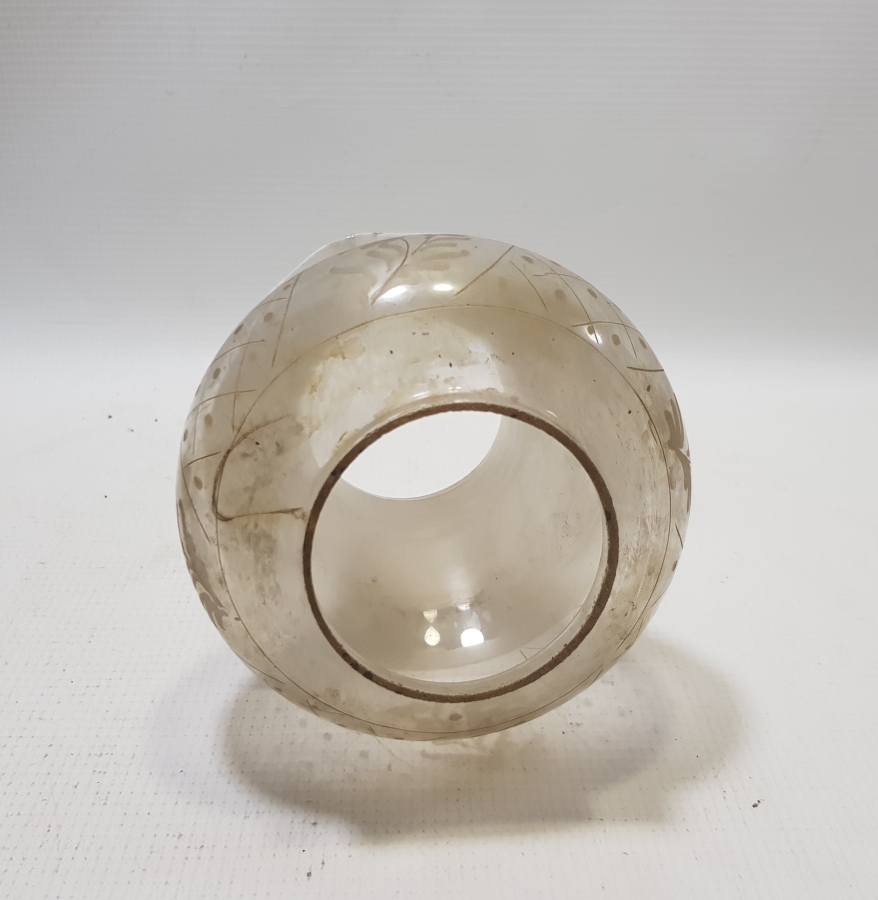 KRİSTAL KESME İŞÇİLİKLİ NADİR TİPTE OSMANLI DÖNEMİ GAZ LAMBASI BACASI