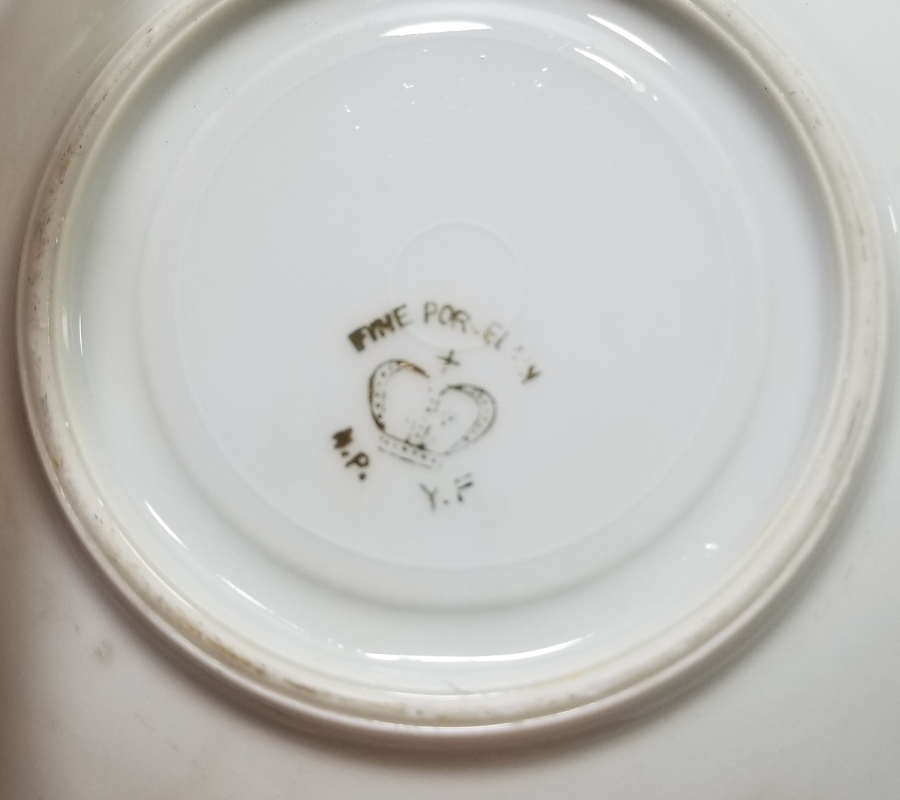 ÜZERİ ALTIN VARAKLI ANTİKA İNGİLİZ ÇAY FİNCANI ALTI