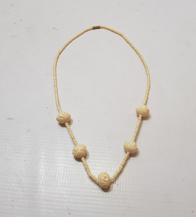 EL YAPIMI ANTİKA FİLDİŞİ GERDANLIK