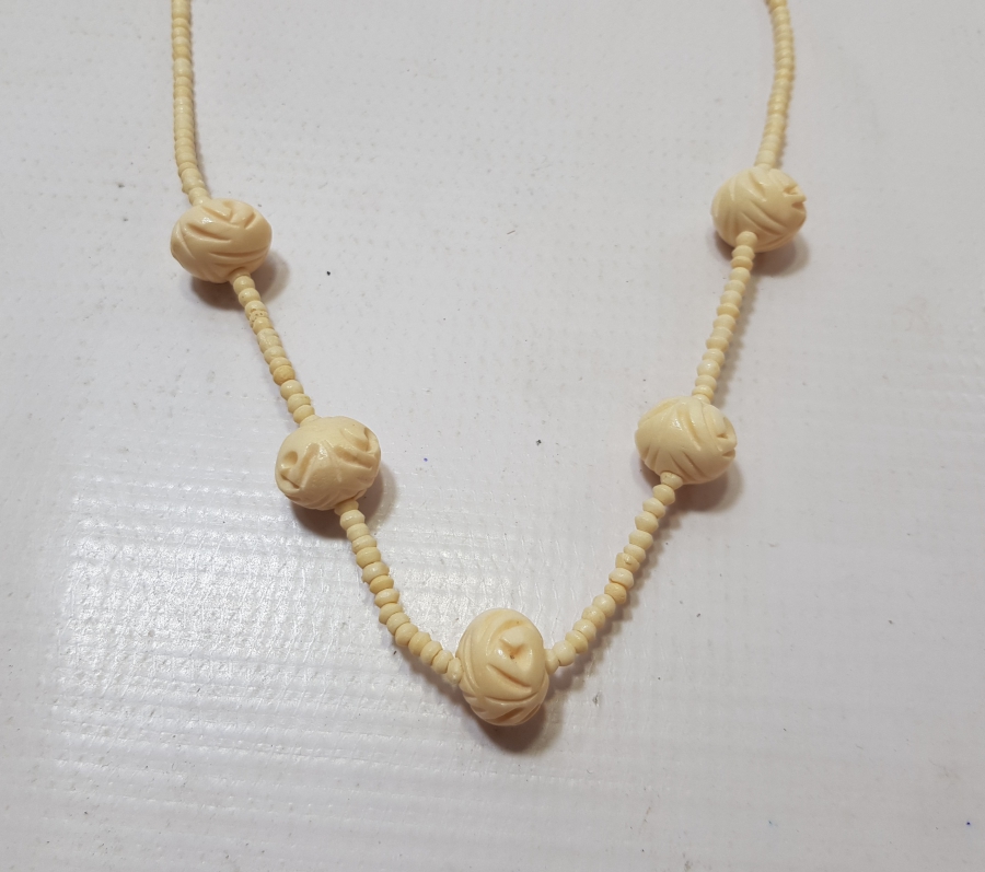 EL YAPIMI ANTİKA FİLDİŞİ GERDANLIK