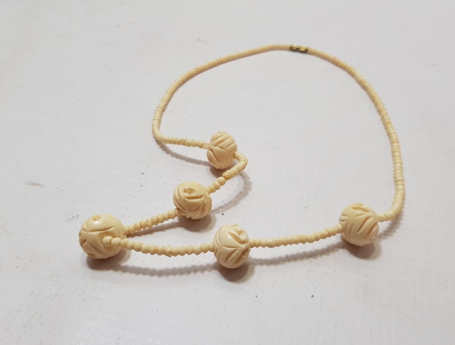 EL YAPIMI ANTİKA FİLDİŞİ GERDANLIK