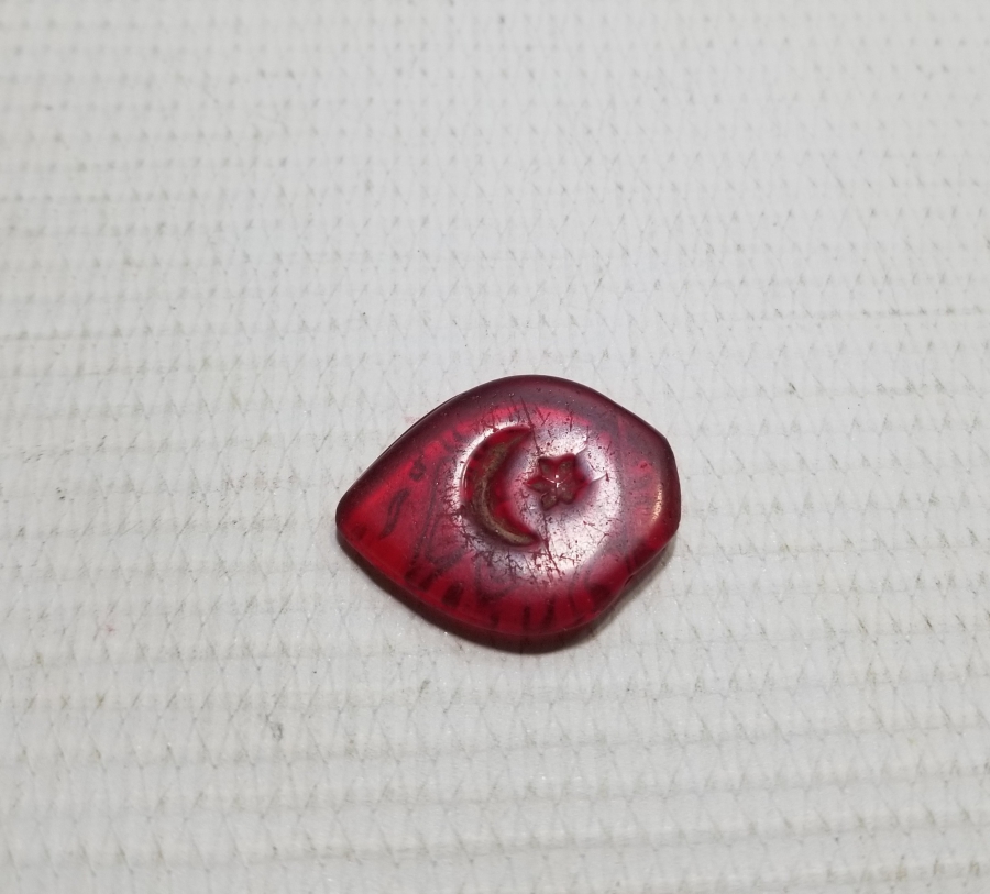 OSMANLI DÖNEMİ AY YILDIZLI VE OSMANLICA YAZILI HAC HATIRASI KOLYE