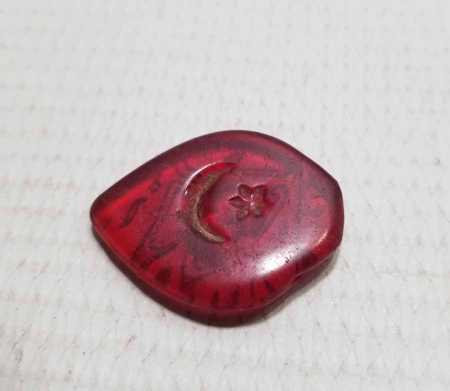 OSMANLI DÖNEMİ AY YILDIZLI VE OSMANLICA YAZILI HAC HATIRASI KOLYE