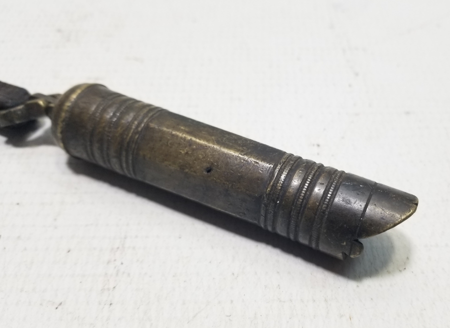 ORİJİNAL DERİ ASKISIYLA OSMANLI DÖNEMİ BARUTÖLÇER