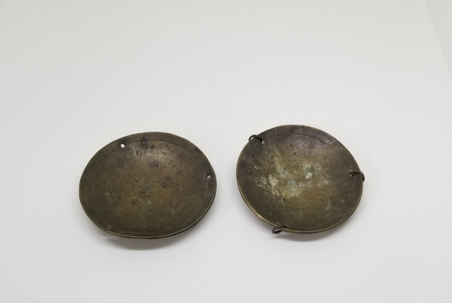 OSMANLI DÖNEMİ BRONZ ECZACI - ŞİFACI ÖLÇEK TERAZİSİ KEFELERİ