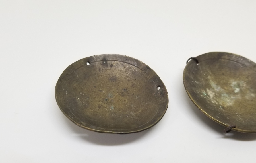 OSMANLI DÖNEMİ BRONZ ECZACI - ŞİFACI ÖLÇEK TERAZİSİ KEFELERİ