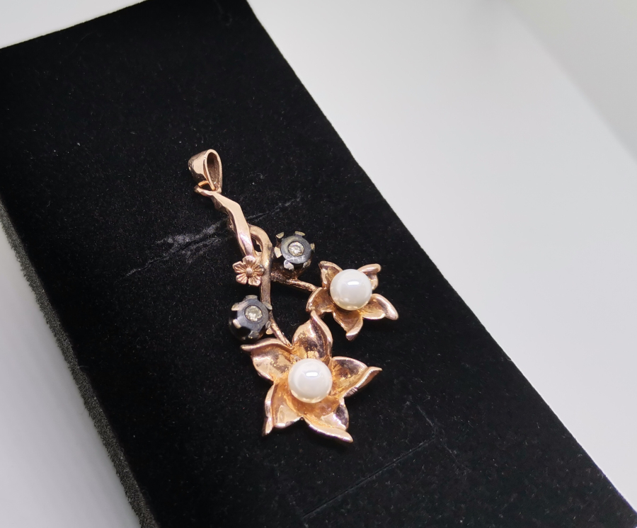 ELMAS VE İNCİLİ KOLYE UCU