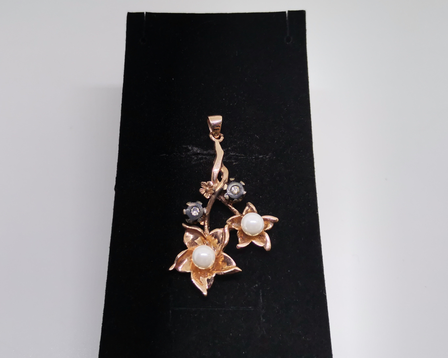 ELMAS VE İNCİLİ KOLYE UCU