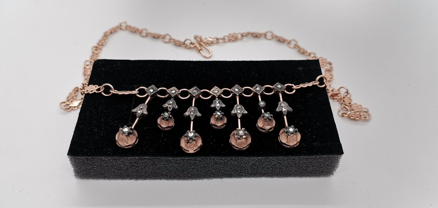 ELMAS TAŞLI ÖZEL YAPIM GERDANLIK