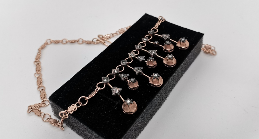 ELMAS TAŞLI ÖZEL YAPIM GERDANLIK