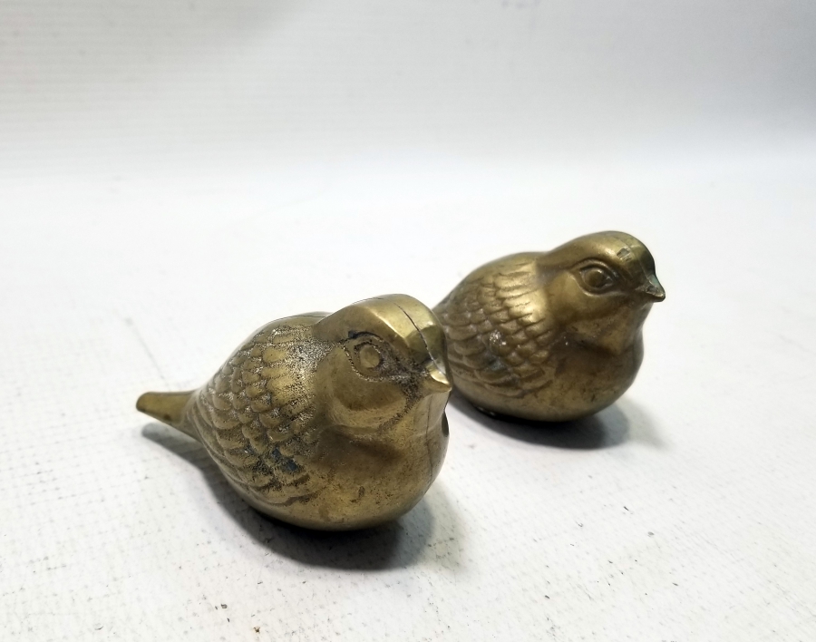 KUŞ FORMLU İKİ ADET ANTİKA PİRİNÇ KAĞIT AĞIRLIĞI