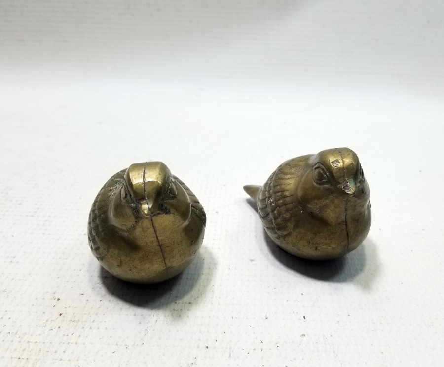 KUŞ FORMLU İKİ ADET ANTİKA PİRİNÇ KAĞIT AĞIRLIĞI