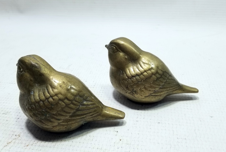 KUŞ FORMLU İKİ ADET ANTİKA PİRİNÇ KAĞIT AĞIRLIĞI