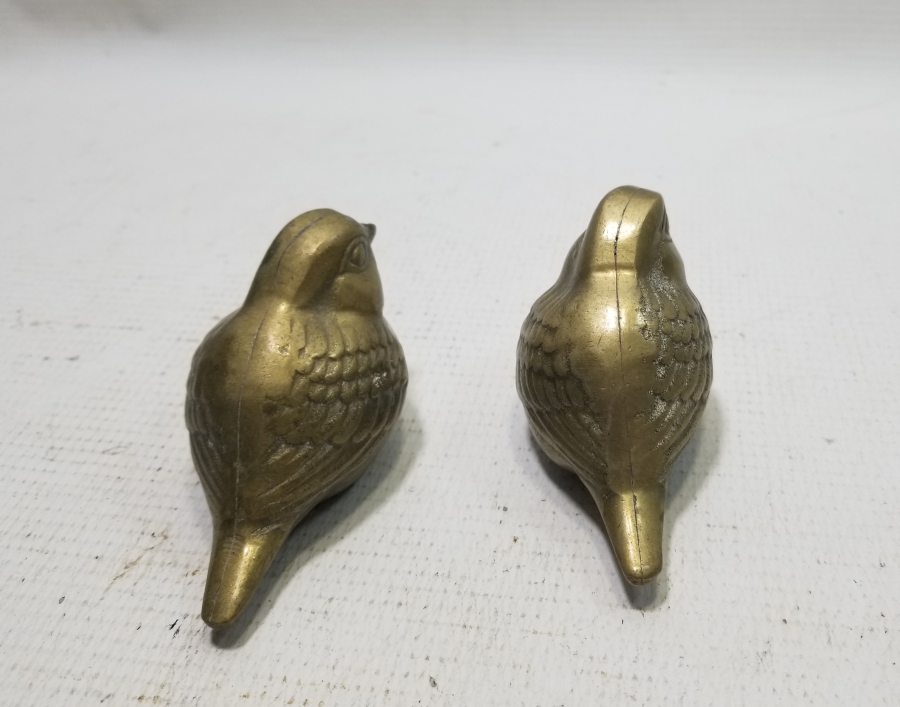 KUŞ FORMLU İKİ ADET ANTİKA PİRİNÇ KAĞIT AĞIRLIĞI