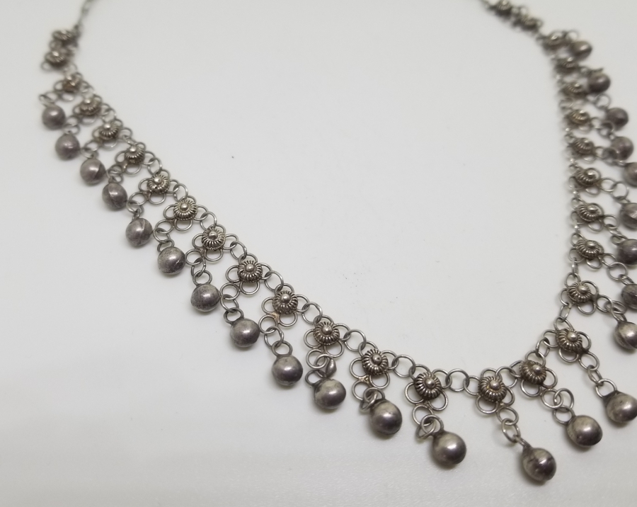 ÖZEL YAPIM ANTİKA GÜMÜŞ GERDANLIK