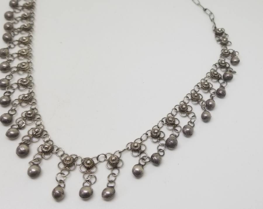 ÖZEL YAPIM ANTİKA GÜMÜŞ GERDANLIK