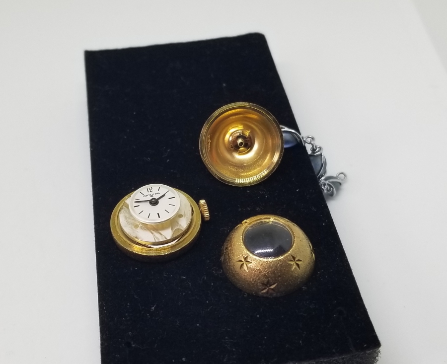 CICONIA MARKA ALTIN KAPLAMA KURMALI ANTİKA KOLYE SAAT