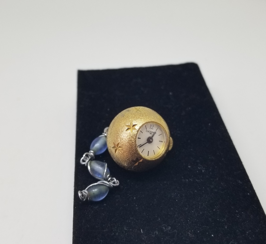 CICONIA MARKA ALTIN KAPLAMA KURMALI ANTİKA KOLYE SAAT