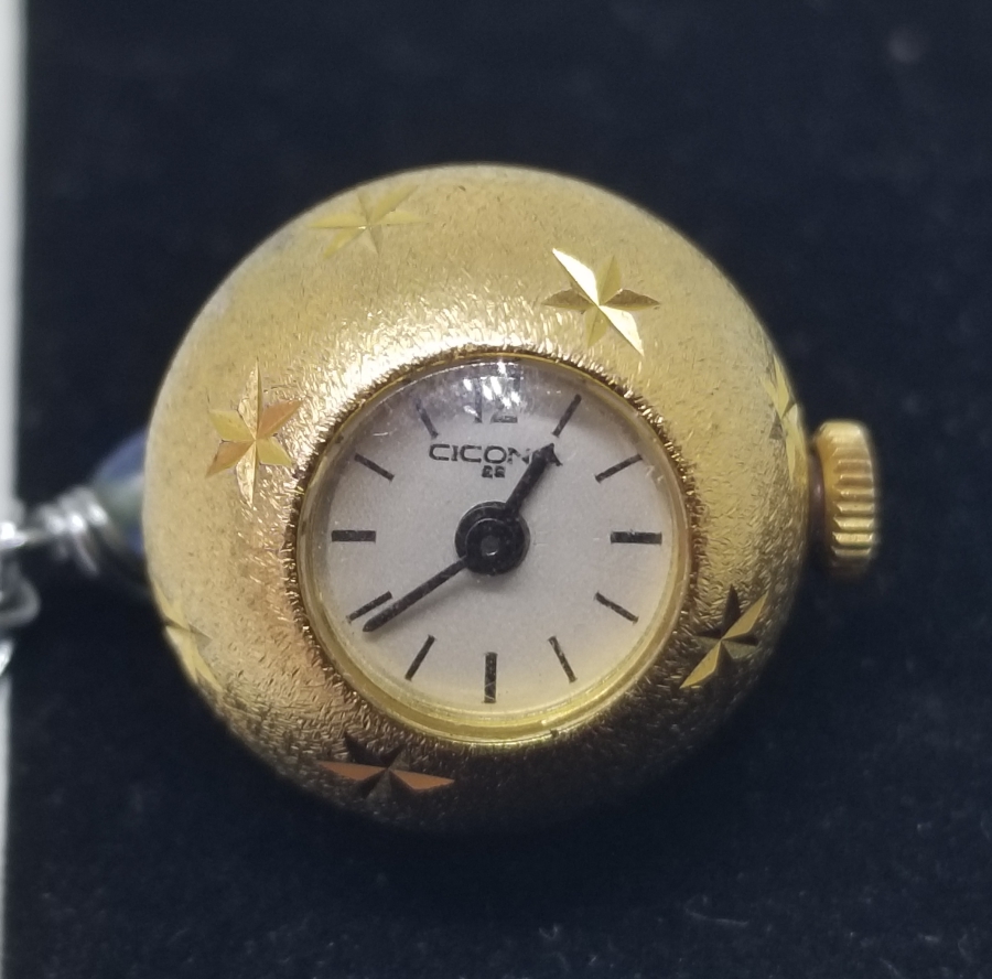 CICONIA MARKA ALTIN KAPLAMA KURMALI ANTİKA KOLYE SAAT