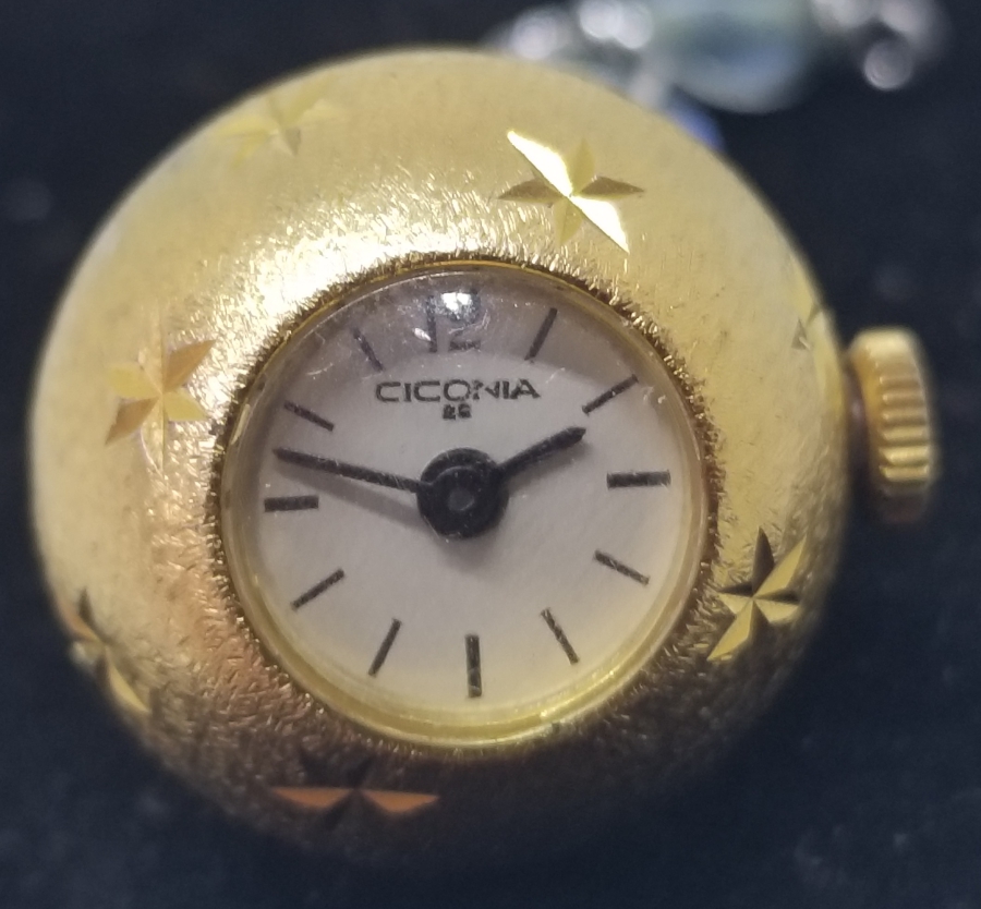 CICONIA MARKA ALTIN KAPLAMA KURMALI ANTİKA KOLYE SAAT