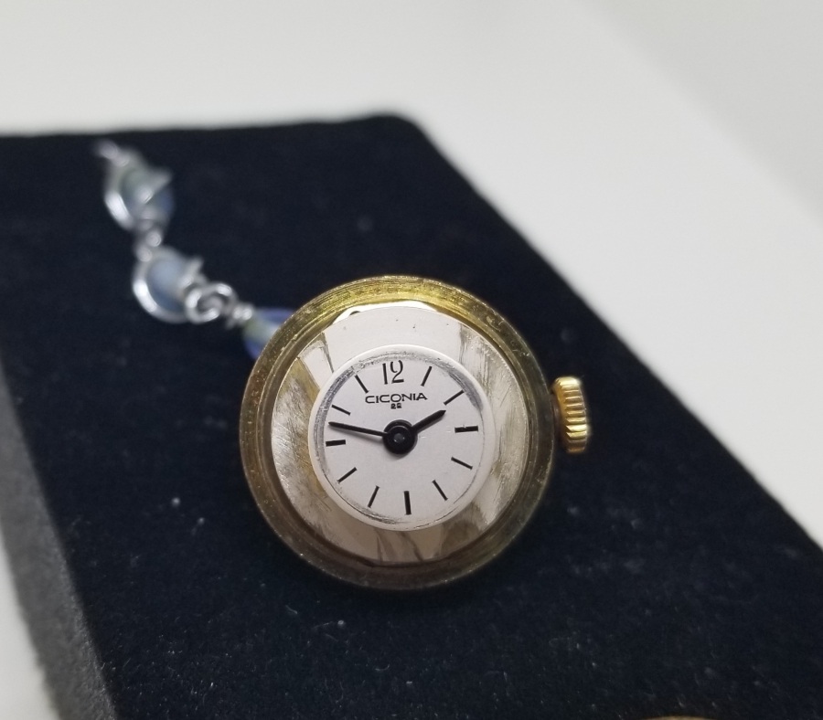 CICONIA MARKA ALTIN KAPLAMA KURMALI ANTİKA KOLYE SAAT