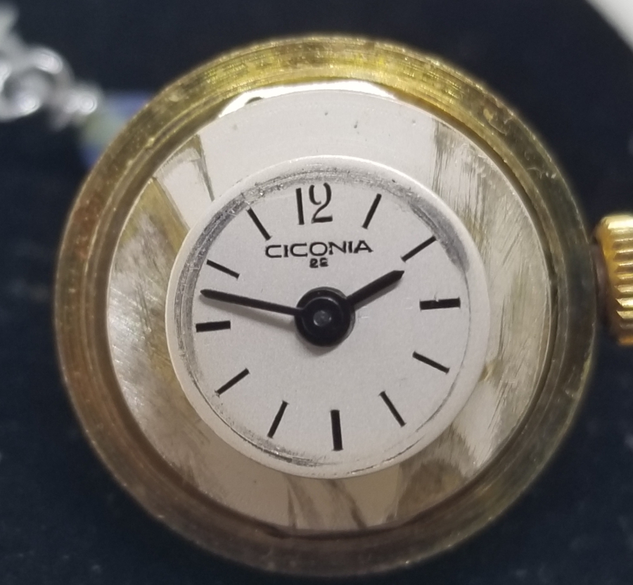 CICONIA MARKA ALTIN KAPLAMA KURMALI ANTİKA KOLYE SAAT