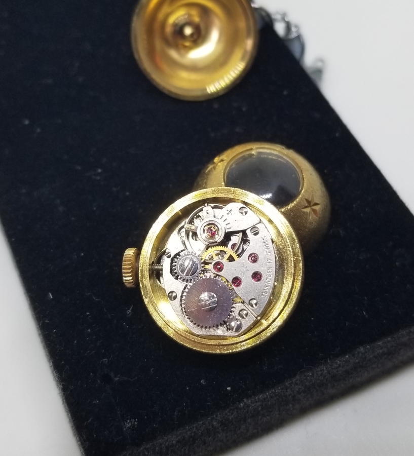 CICONIA MARKA ALTIN KAPLAMA KURMALI ANTİKA KOLYE SAAT