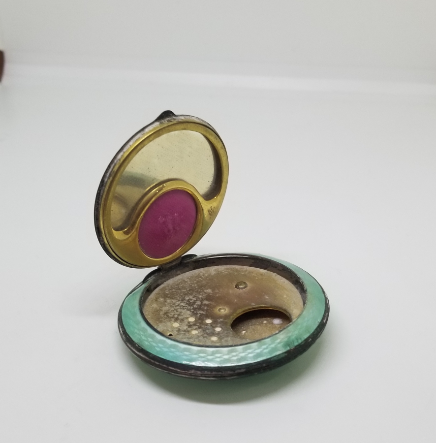 ANTİKA MİNELİ GÜMÜŞ PUDRİYER