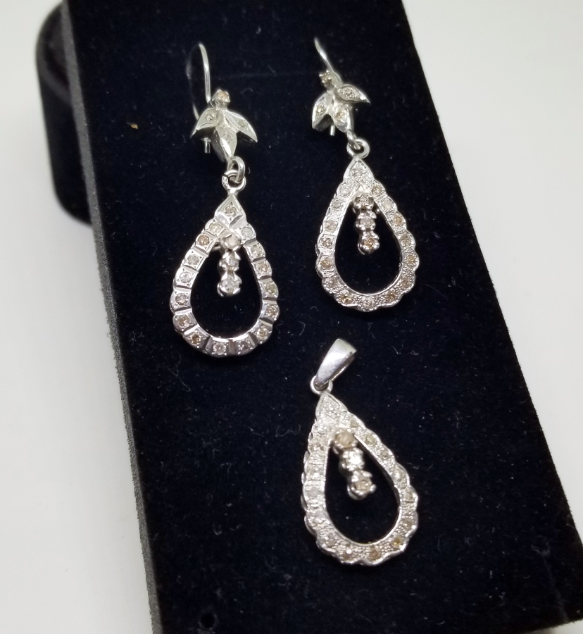 DAMLA MODEL PIRLANTA TAŞLI ÖZEL YAPIM KOLYE KÜPE TAKIMI