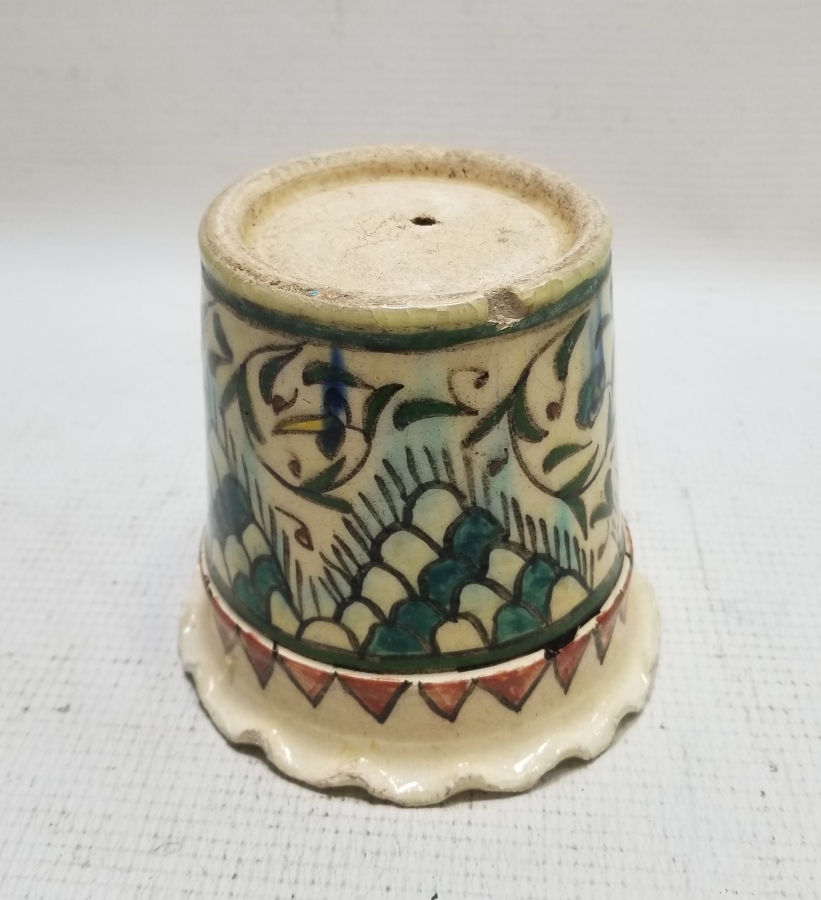 OSMANLI DÖNEMİ EL BOYAMA NADİR FORMDA KÜTAHYA SAKSI