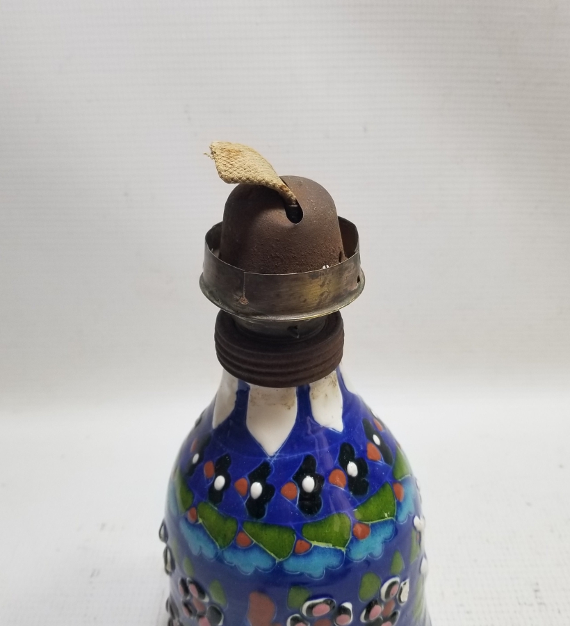 EL BOYAMA ANTİKA KÜTAHYA GAZ LAMBASI