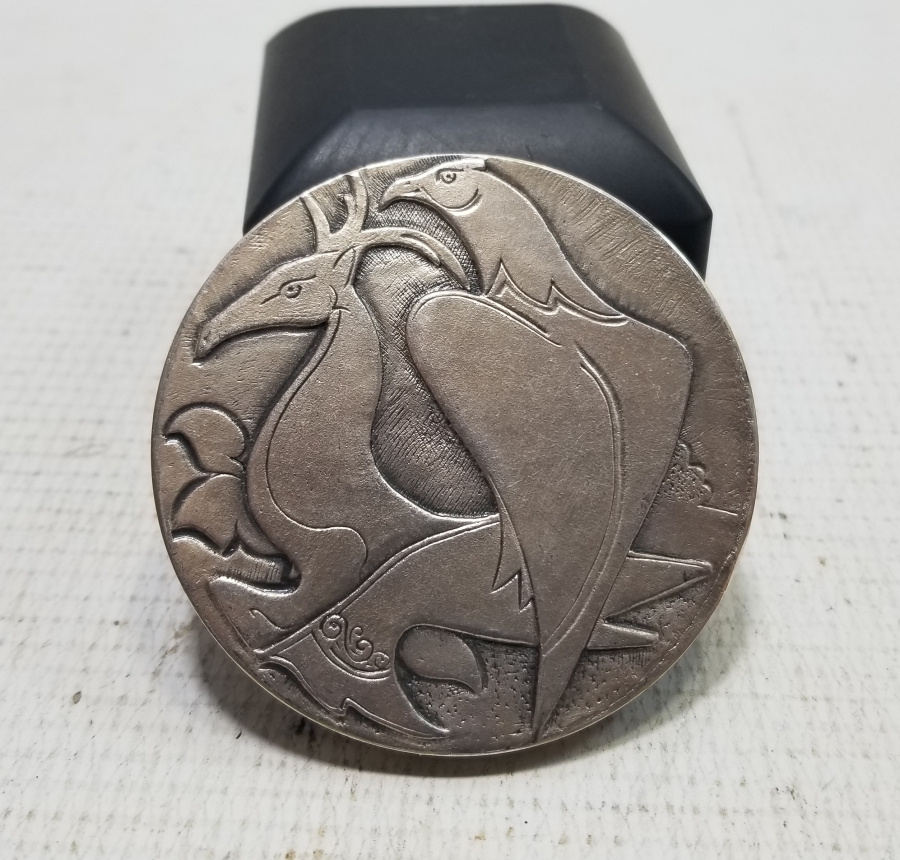 GÜMÜŞ KAPLAMA ANTİKA HATIRA MADALYON