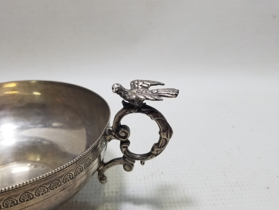 KABARTMA İŞÇİLİKLİ ANTİKA GÜMÜŞ KUŞLU ÇAMÇAK