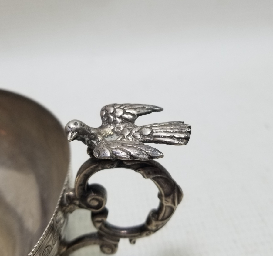 KABARTMA İŞÇİLİKLİ ANTİKA GÜMÜŞ KUŞLU ÇAMÇAK