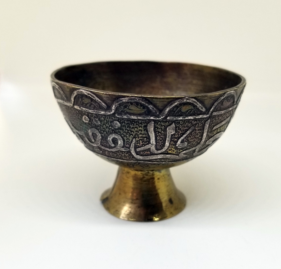 ÜZERİ AYETLERLE DEKORLU VE GÜMÜŞ ÇAKMA İŞÇİLİKLİ NADİR TİPTE OSMANLI DÖNEMİ FİNCAN ZARFI