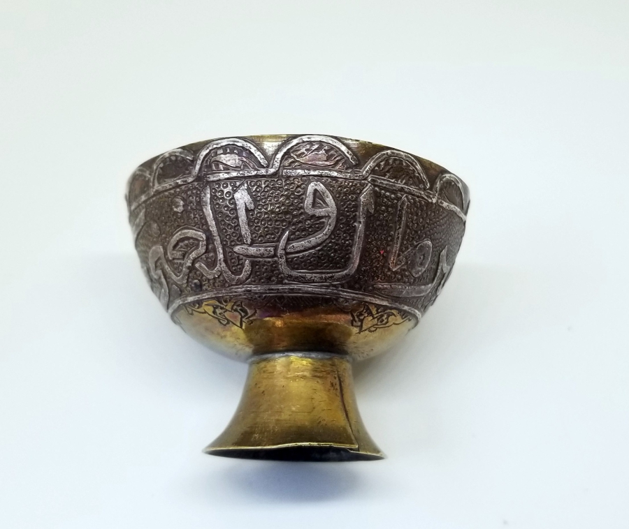 ÜZERİ AYETLERLE DEKORLU VE GÜMÜŞ ÇAKMA İŞÇİLİKLİ NADİR TİPTE OSMANLI DÖNEMİ FİNCAN ZARFI