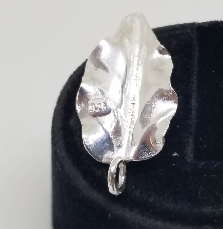 YAPRAK FORMLU GÜMÜŞ KOLYE UCU