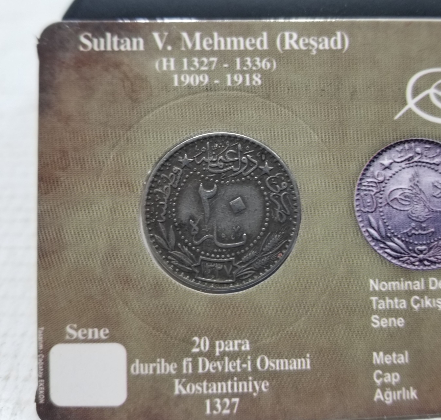 MEHMED REŞAD HAN DÖNEMİ KAPAMASINDA NİKEL 20 PARA