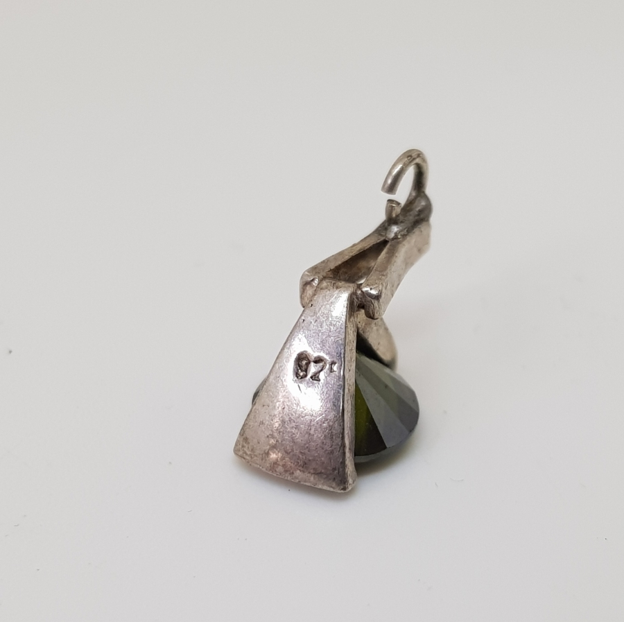 SİTRİN TAŞLI ÖZEL YAPIM GÜMÜŞ KOLYE