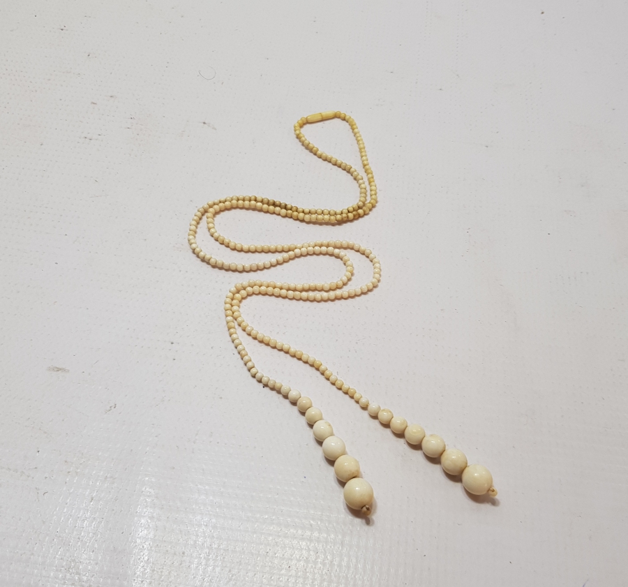 OSMANLI DÖNEMİ EL YAPIMI FİLDİŞİ SU DAMLASI MODELİ GERDANLIK